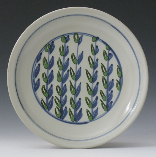 dinner plate with olive leaf